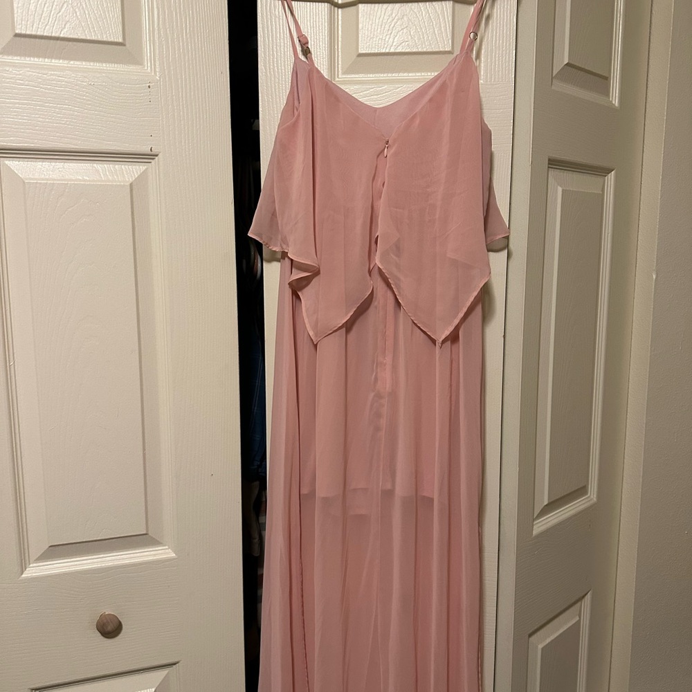 Elegant Pink Chiffon Dress